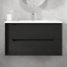 Byron 900mm Wall Hung Single Vanity with Ceramic Countertop